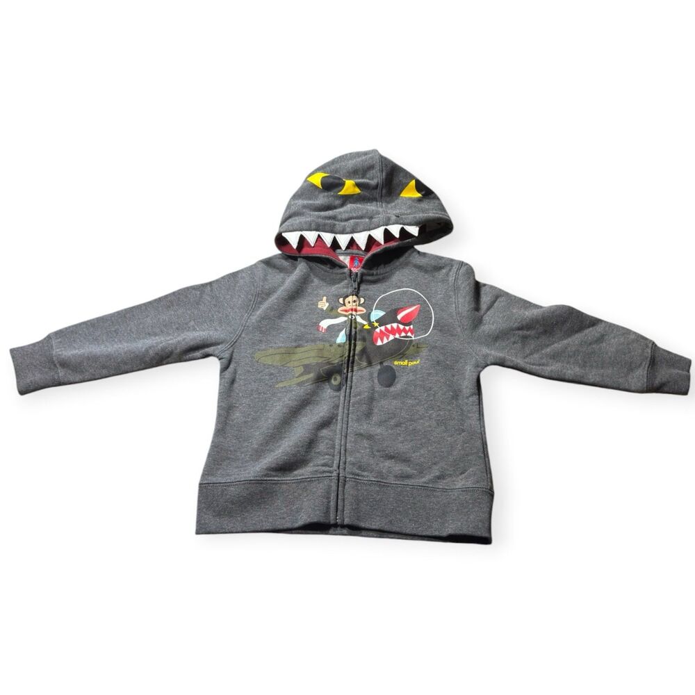 Small Paul Shark Hoodie Kids Size 3t 98cm Retro Teeth Monster Hoodie